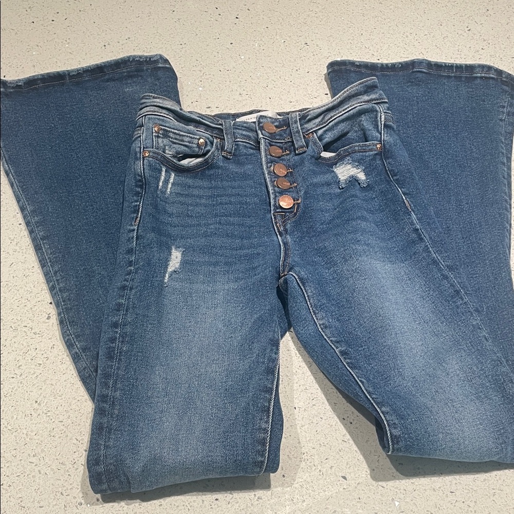 Altar'd State Flare Wide Leg Jeans in Blue